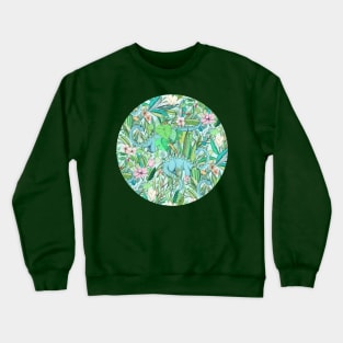 Improbable Botanical with Dinosaurs - soft pastels Crewneck Sweatshirt